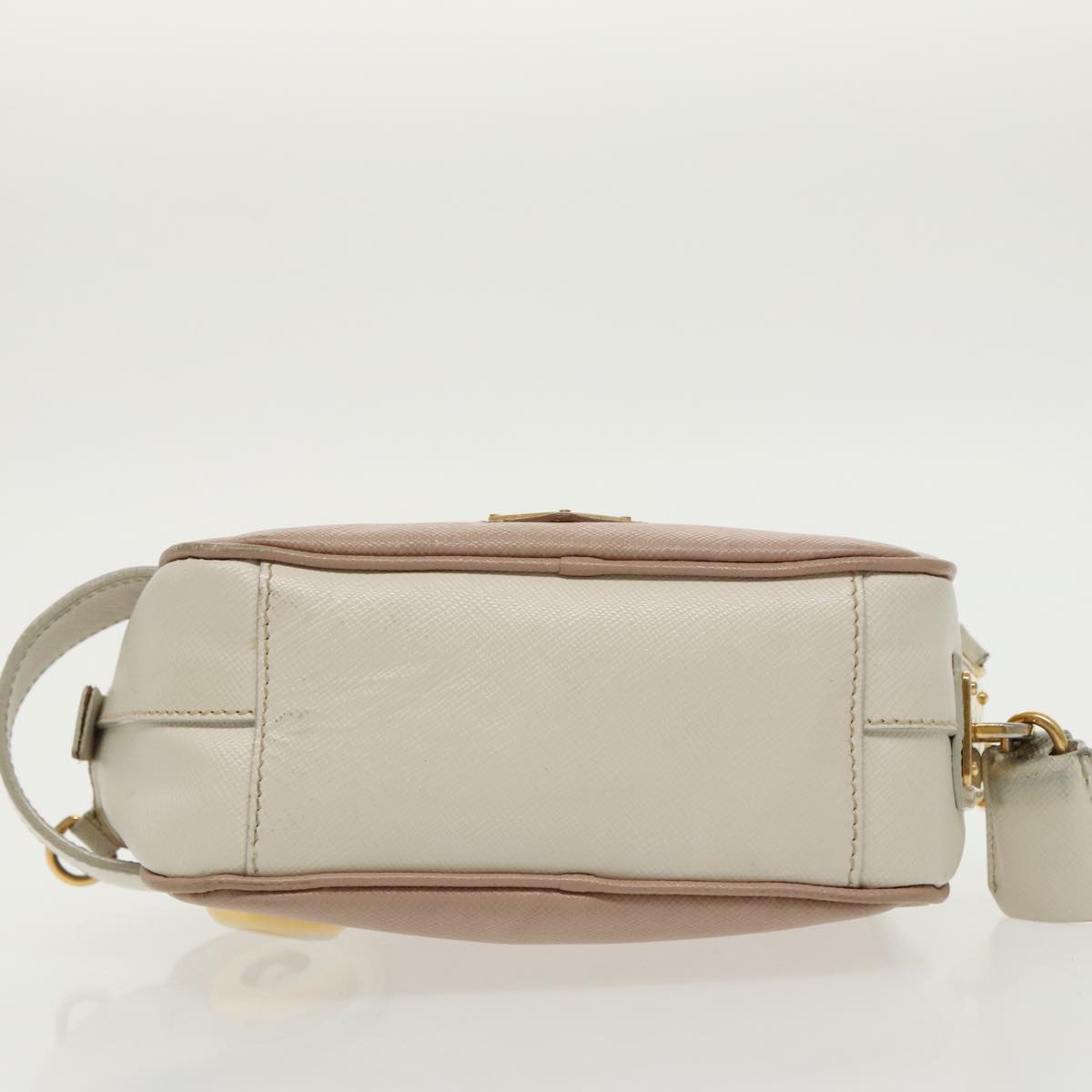 PRADA Shoulder Bag Safiano leather Pink Gold Auth 98595