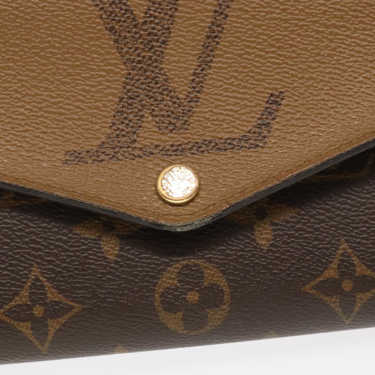 LOUIS VUITTON Monogram Reverse Giant Portefeuille Sarah Wallet M80726 Auth 98600