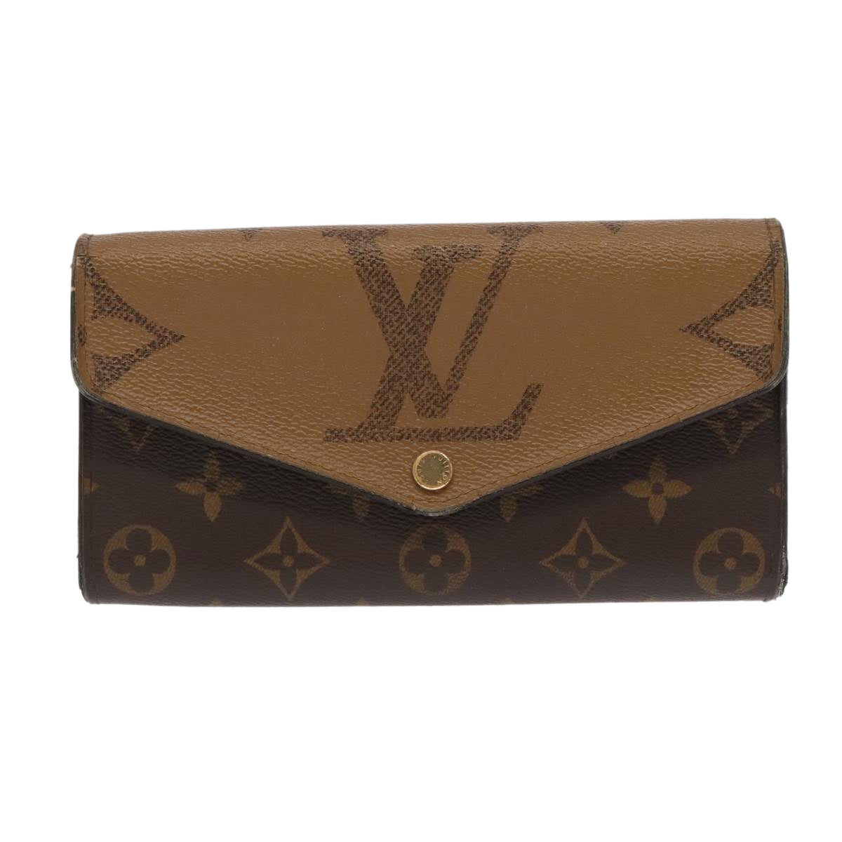 LOUIS VUITTON Monogram Reverse Giant Portefeuille Sarah Wallet M80726 Auth 98600