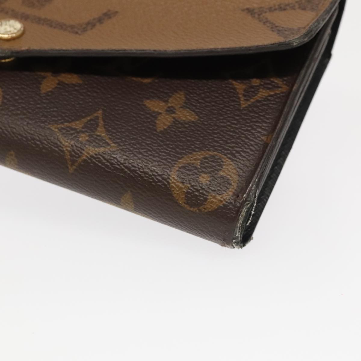 LOUIS VUITTON Monogram Reverse Giant Portefeuille Sarah Wallet M80726 Auth 98600