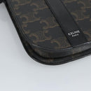 CELINE Triomphe Mobile Pouch PVC Black Silver Auth 98603M-14
