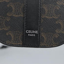 CELINE Triomphe Mobile Pouch PVC Black Silver Auth 98603M-17