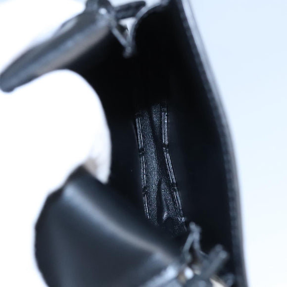 CELINE Triomphe Mobile Pouch PVC Black Silver Auth 98603AM