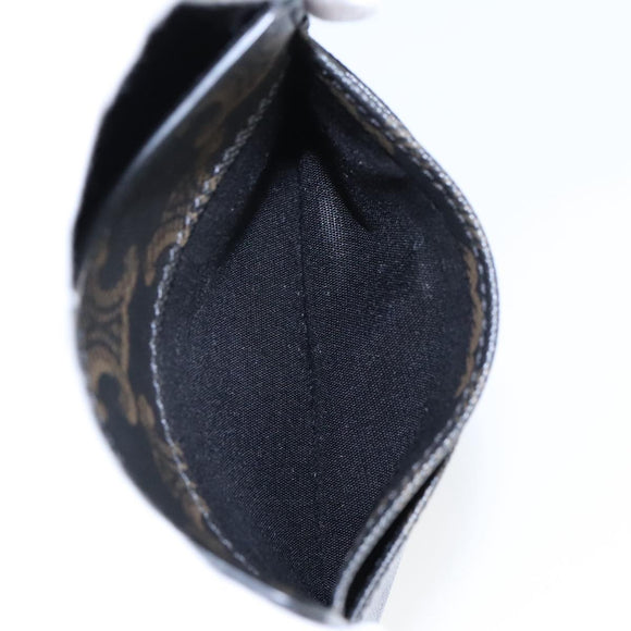 CELINE Triomphe Mobile Pouch PVC Black Silver Auth 98603AM