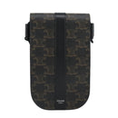 CELINE Triomphe Mobile Pouch PVC Black Silver Auth 98603AM-13