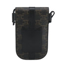 CELINE Triomphe Mobile Pouch PVC Black Silver Auth 98603M-2