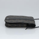 CELINE Triomphe Mobile Pouch PVC Black Silver Auth 98603M-3