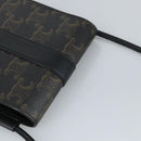 CELINE Triomphe Mobile Pouch PVC Black Silver Auth 98603M-6