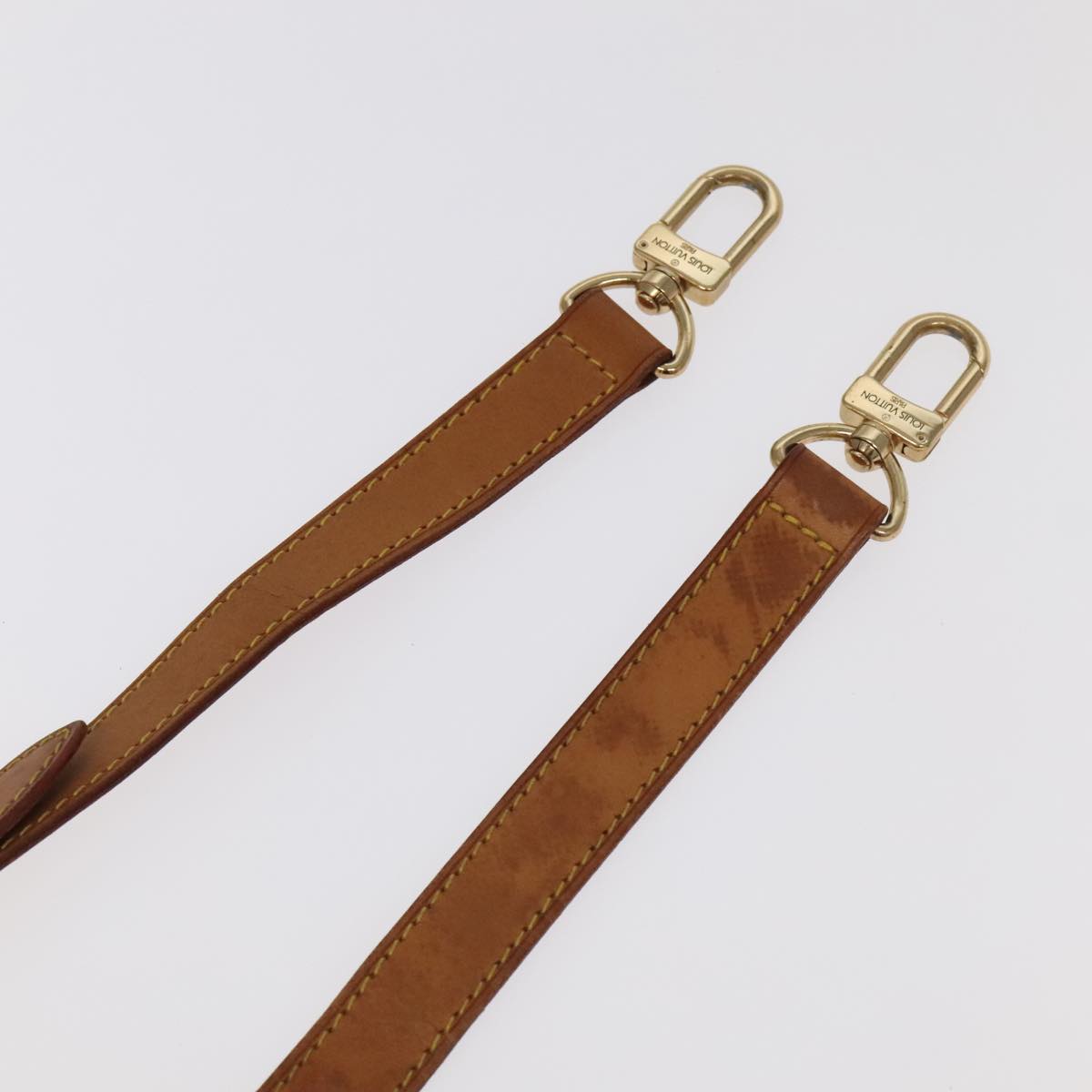 LOUIS VUITTON Adjustable Shoulder Strap Leather 35.8""-42.9"" Beige Auth 98613