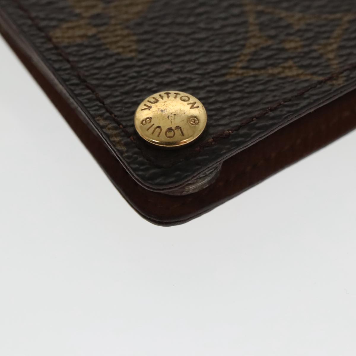 LOUIS VUITTON Monogram Porte Cartes Credit Pression Case M60937 LV Auth 98614