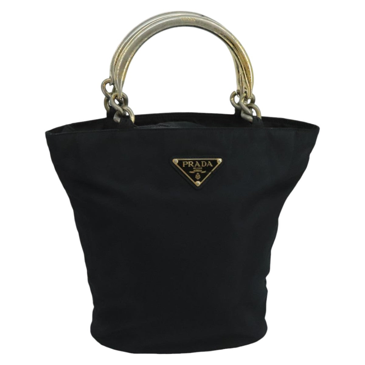 PRADA Hand Bag Nylon Black Auth 98615