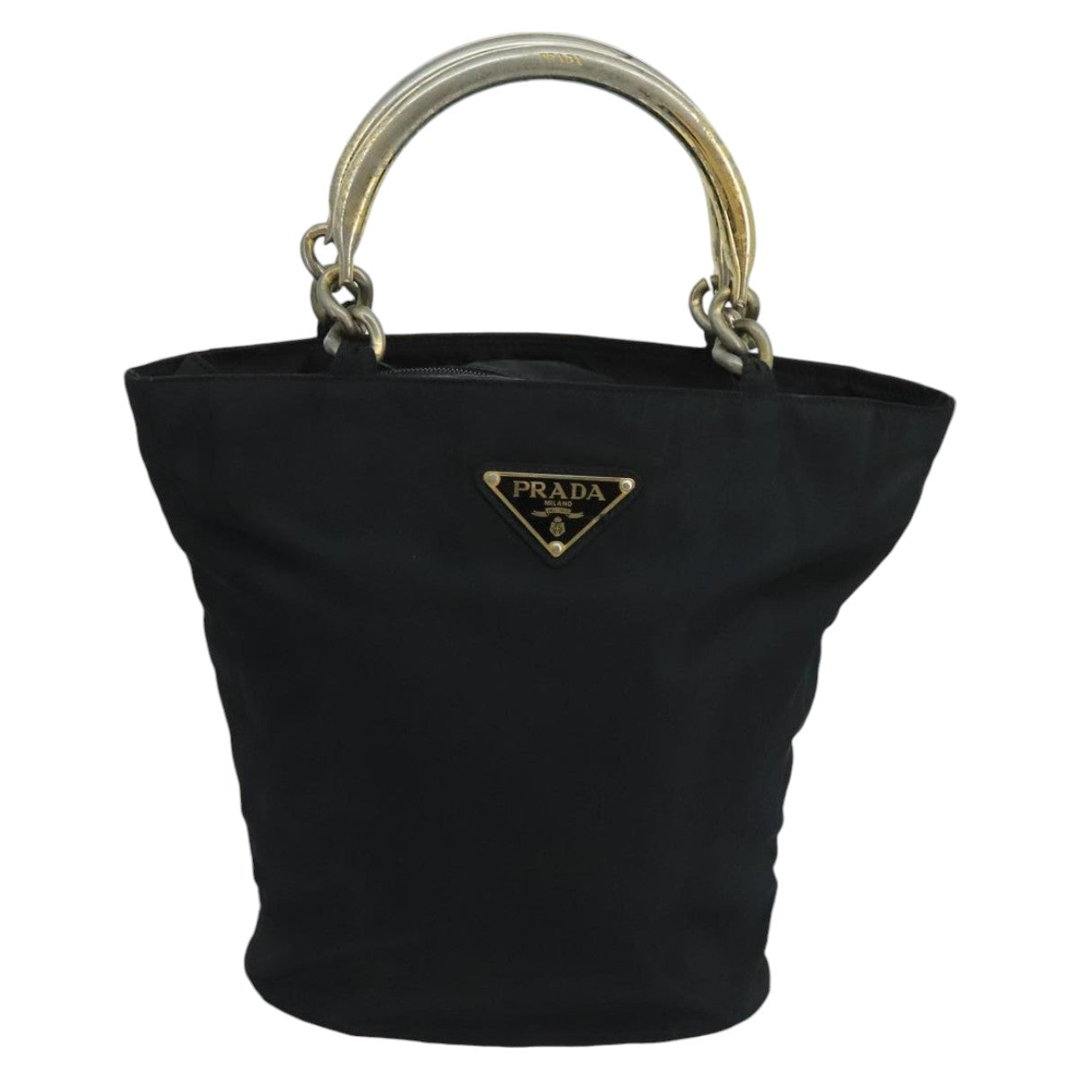 PRADA Hand Bag Nylon Black Auth 98615 - 0