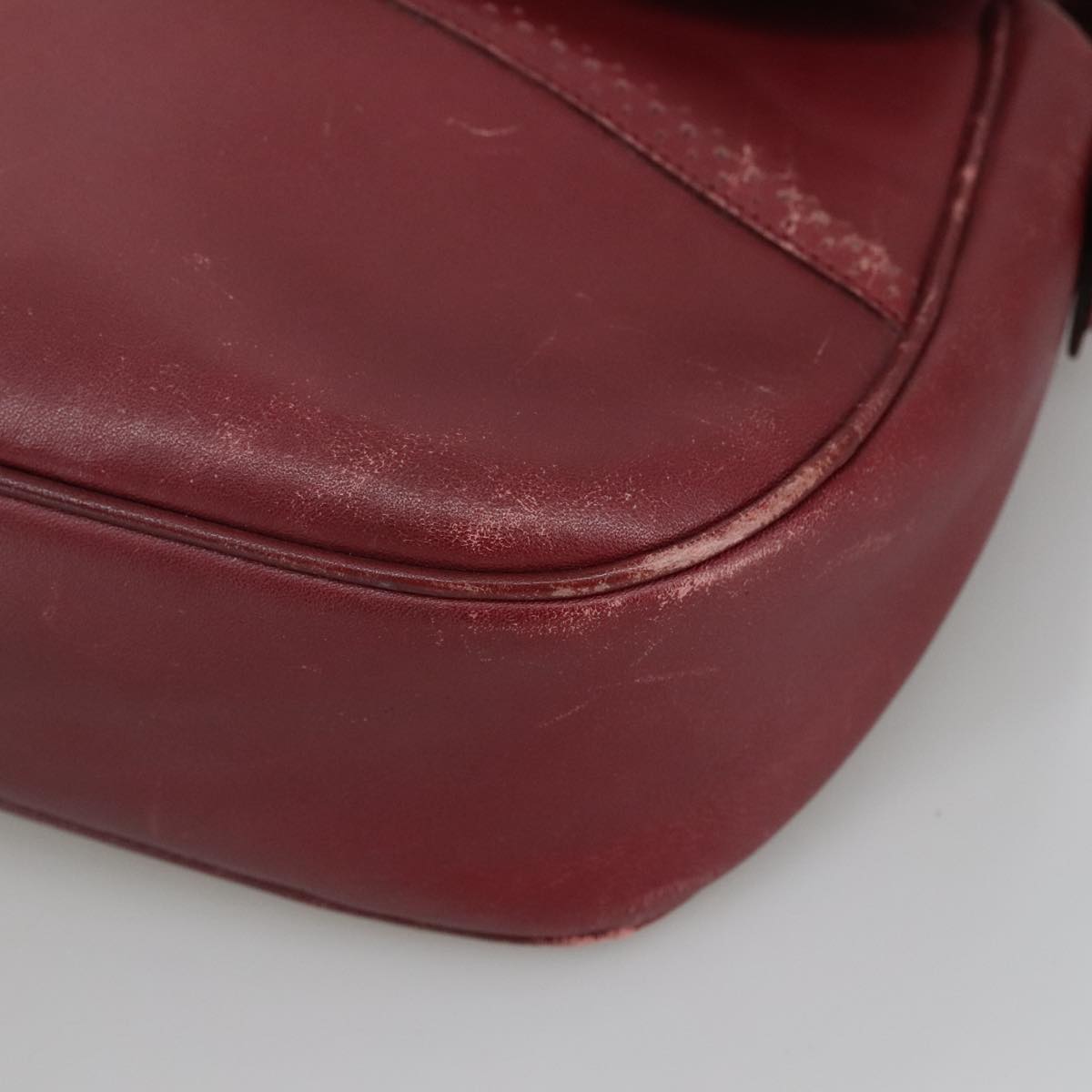 Burberrys Shoulder Bag Leather Bordeaux Auth 98623