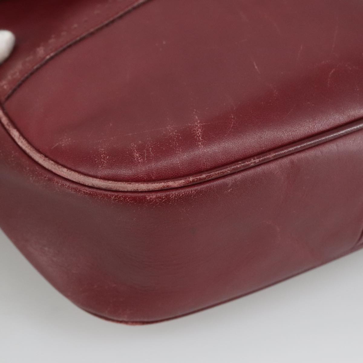 Burberrys Shoulder Bag Leather Bordeaux Auth 98623