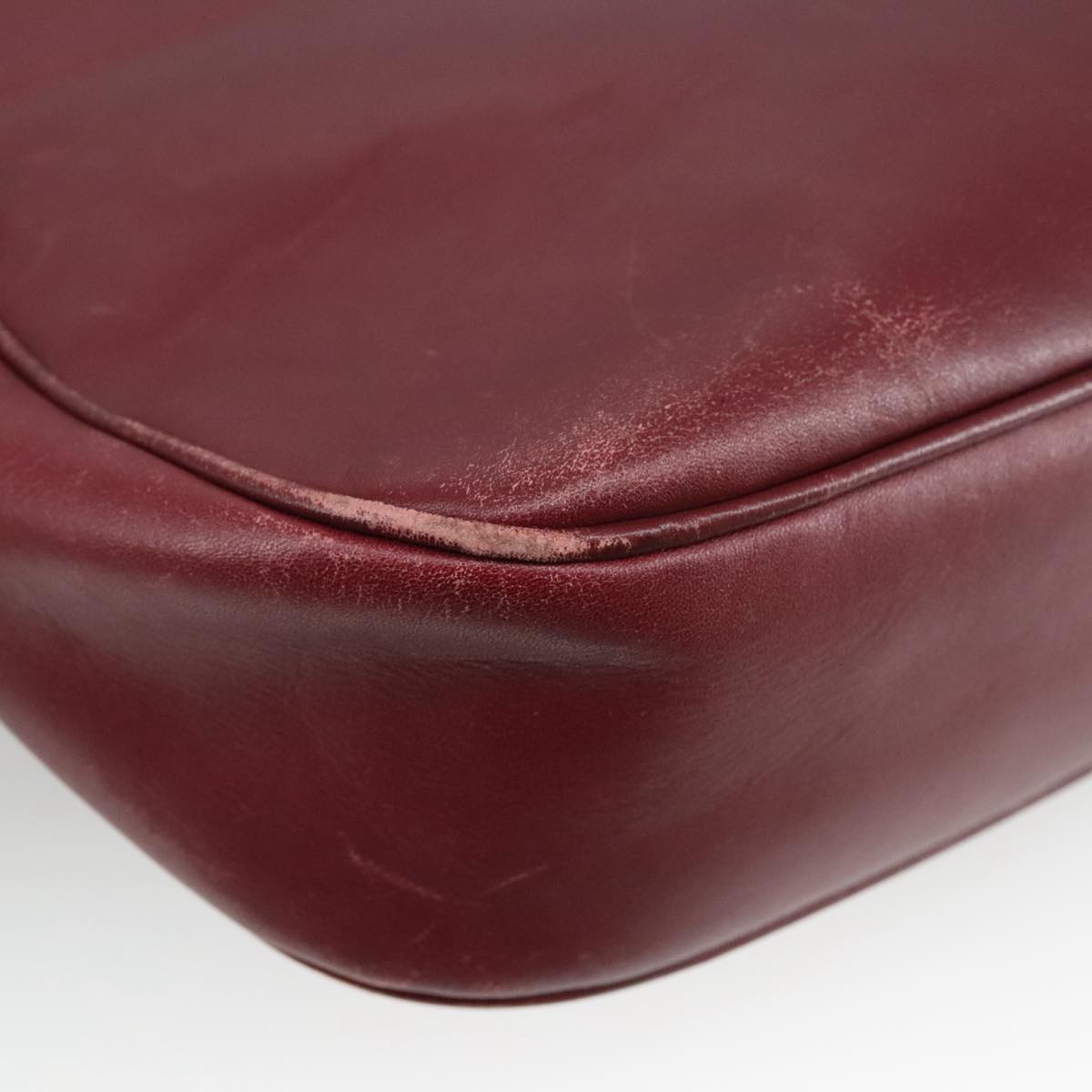 Burberrys Shoulder Bag Leather Bordeaux Auth 98623