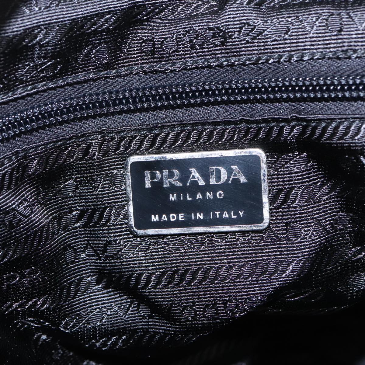 PRADA Boston Bag Nylon Pink Silver Auth 98625