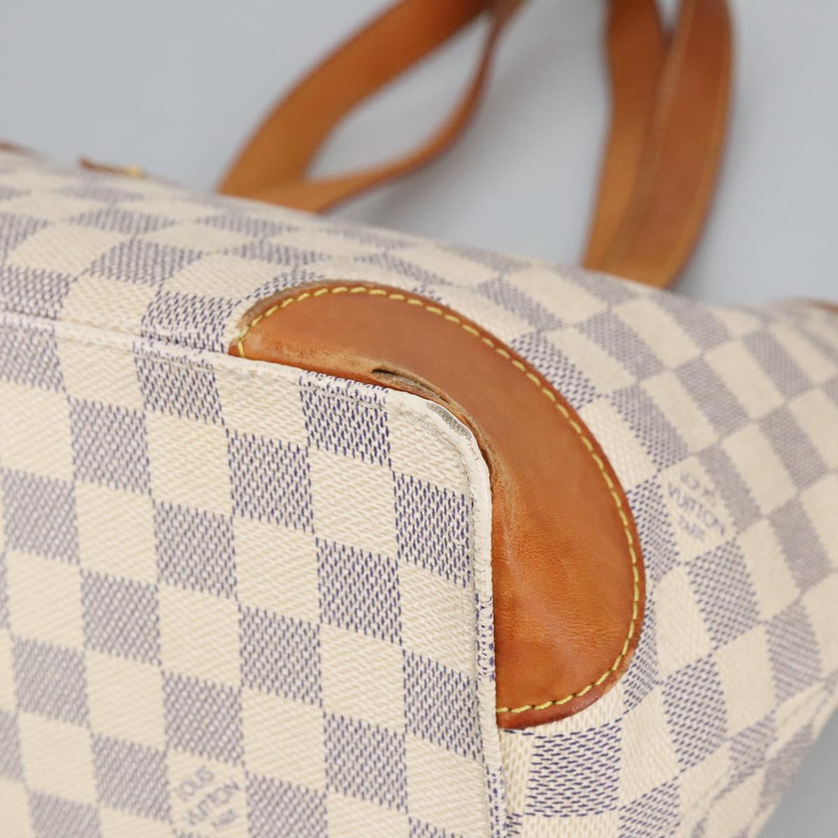 LOUIS VUITTON Damier Azur Hampstead PM Tote Bag N51207 LV Auth 98648