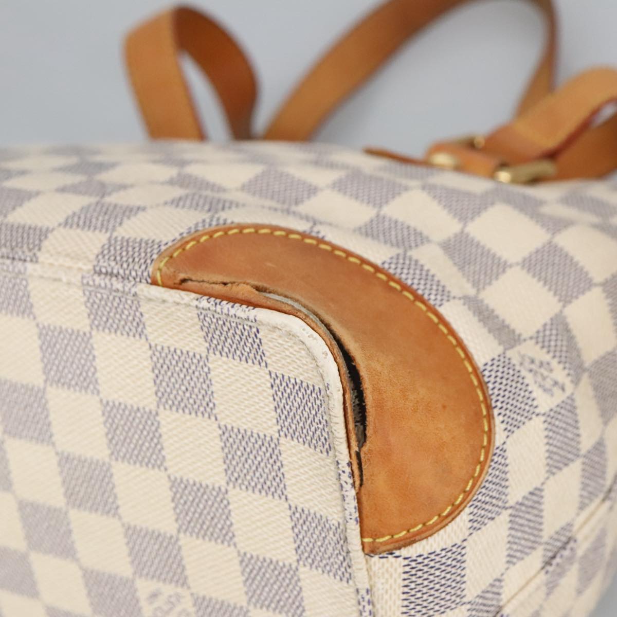 LOUIS VUITTON Damier Azur Hampstead PM Tote Bag N51207 LV Auth 98648