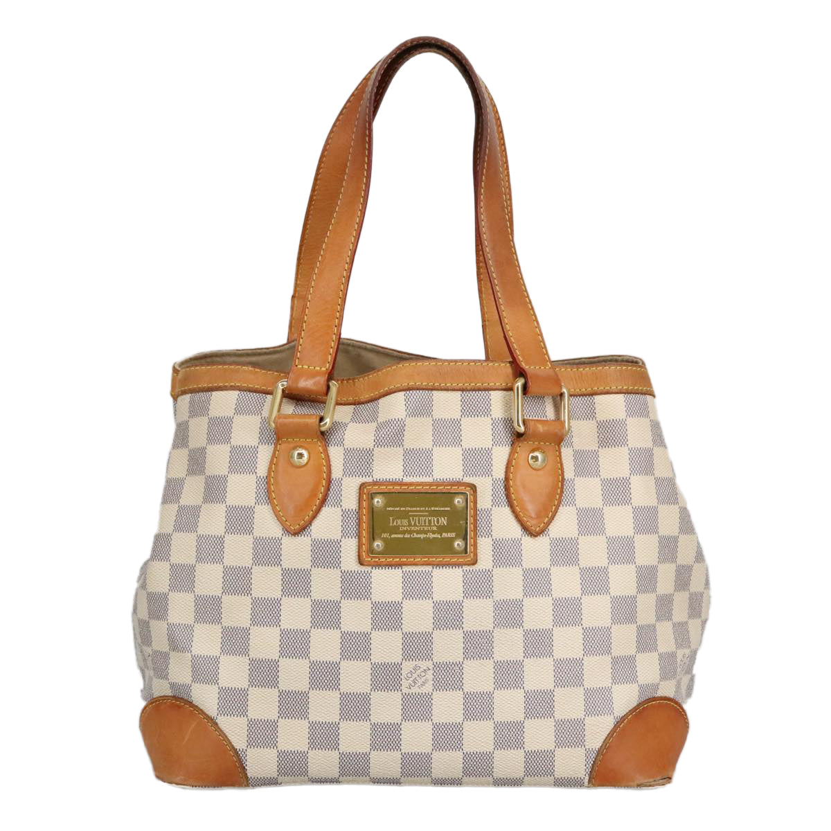 LOUIS VUITTON Damier Azur Hampstead PM Tote Bag N51207 LV Auth 98648