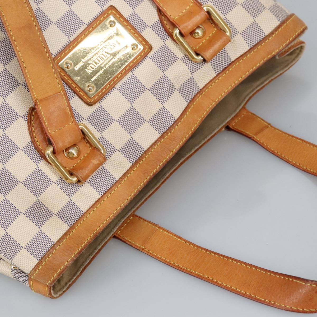 LOUIS VUITTON Damier Azur Hampstead PM Tote Bag N51207 LV Auth 98648