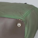 PRADA Boston Bag Nylon 2way Green Silver Auth 98649-14
