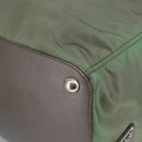 PRADA Boston Bag Nylon 2way Green Silver Auth 98649-16