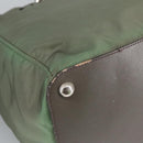 PRADA Boston Bag Nylon 2way Green Silver Auth 98649-9