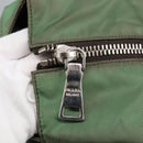 PRADA Boston Bag Nylon 2way Green Silver Auth 98649-10