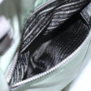 PRADA Boston Bag Nylon 2way Green Silver Auth 98649-24