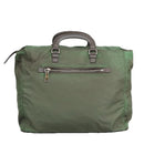 PRADA Boston Bag Nylon 2way Green Silver Auth 98649-2