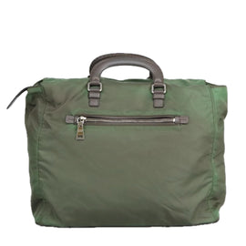 PRADA Boston Bag Nylon 2way Green Silver Auth 98649 - 0