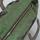 PRADA Boston Bag Nylon 2way Green Silver Auth 98649-6