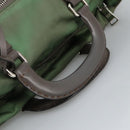 PRADA Boston Bag Nylon 2way Green Silver Auth 98649-7