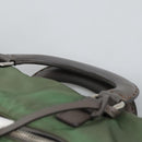 PRADA Boston Bag Nylon 2way Green Silver Auth 98649-8