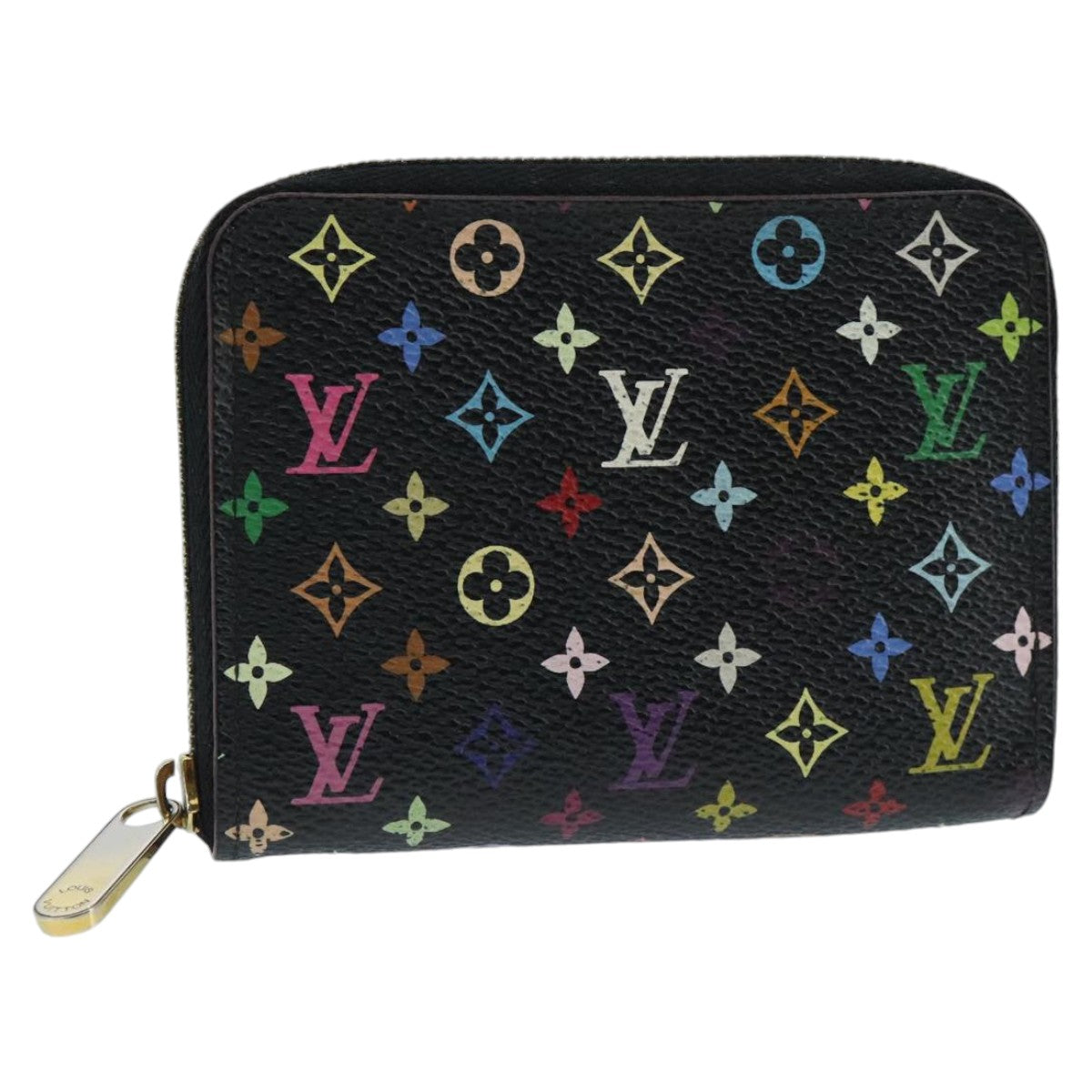 LOUIS VUITTON Monogram Multicolor Zippy Coin Purse  Black M93740 LV Auth 98669