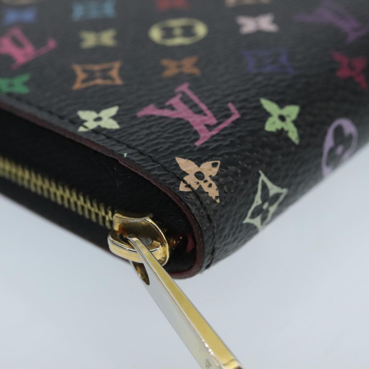 LOUIS VUITTON Monogram Multicolor Zippy Coin Purse  Black M93740 LV Auth 98669