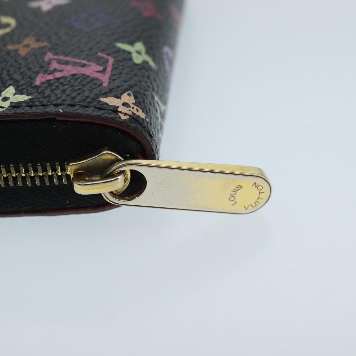 LOUIS VUITTON Monogram Multicolor Zippy Coin Purse  Black M93740 LV Auth 98669