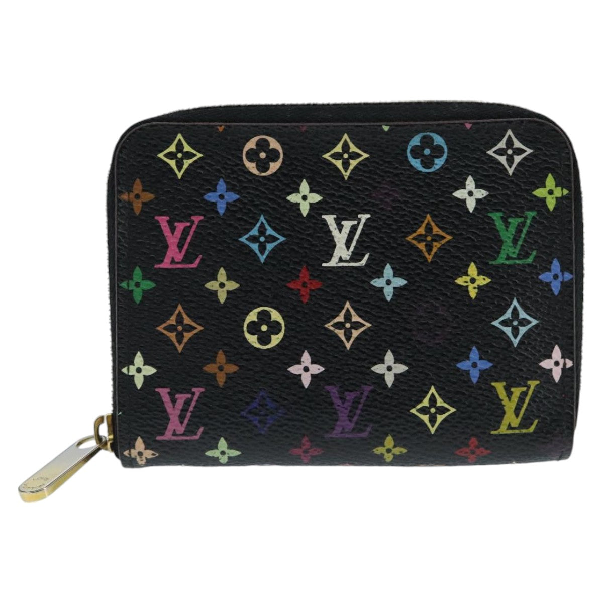 LOUIS VUITTON Monogram Multicolor Zippy Coin Purse  Black M93740 LV Auth 98669