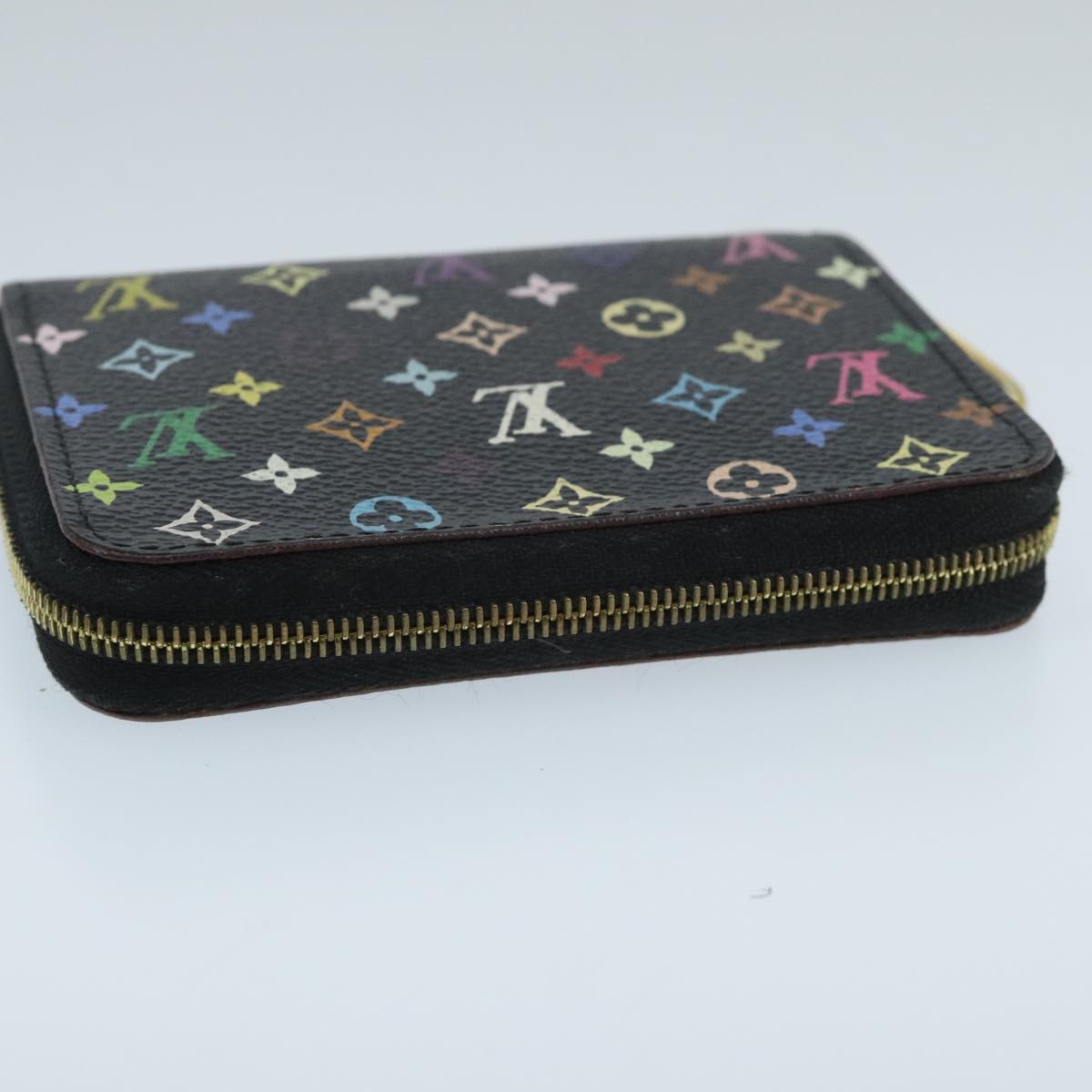 LOUIS VUITTON Monogram Multicolor Zippy Coin Purse  Black M93740 LV Auth 98669