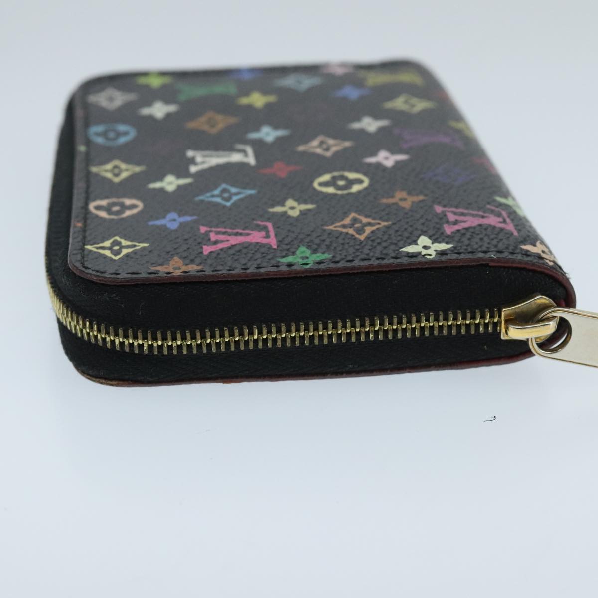 LOUIS VUITTON Monogram Multicolor Zippy Coin Purse  Black M93740 LV Auth 98669