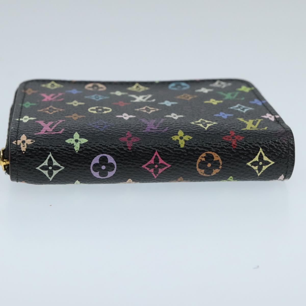 LOUIS VUITTON Monogram Multicolor Zippy Coin Purse  Black M93740 LV Auth 98669