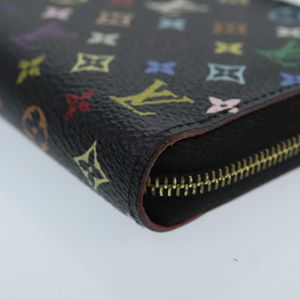 LOUIS VUITTON Monogram Multicolor Zippy Coin Purse  Black M93740 LV Auth 98669