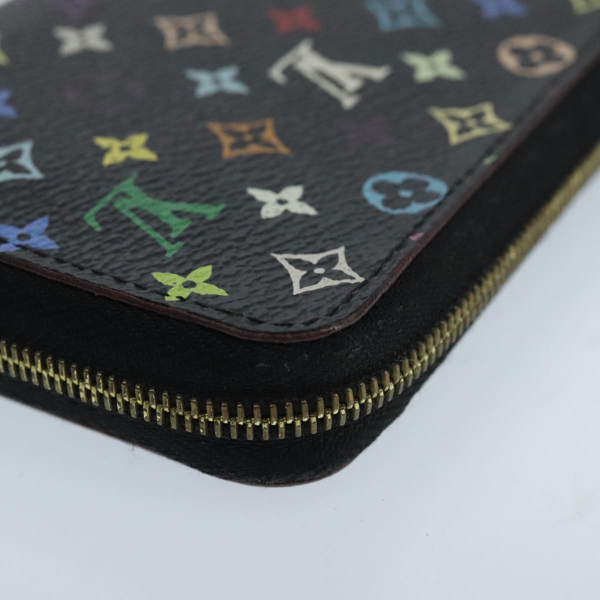 LOUIS VUITTON Monogram Multicolor Zippy Coin Purse  Black M93740 LV Auth 98669