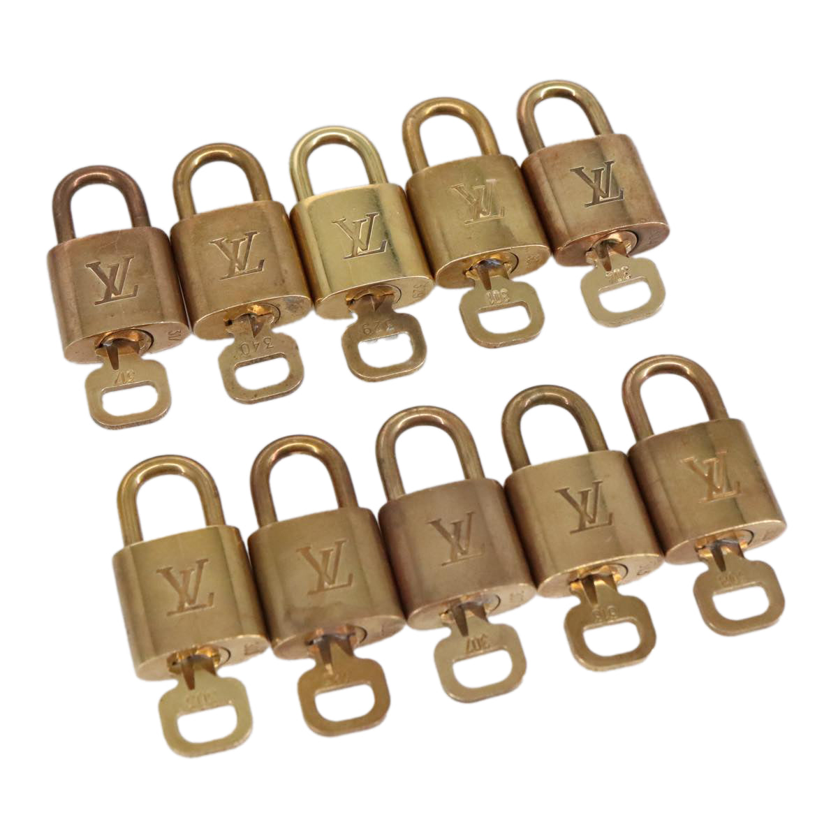 LOUIS VUITTON Padlock 10set metal Gold Tone LV Auth 98670