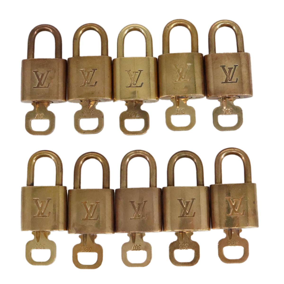 LOUIS VUITTON Padlock 10set metal Gold Tone LV Auth 98670 - 0