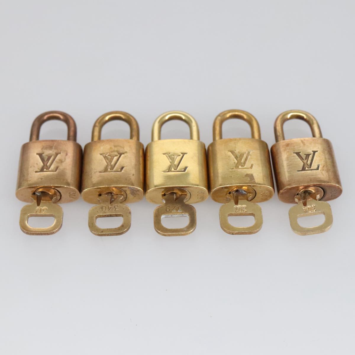 LOUIS VUITTON Padlock 10set metal Gold Tone LV Auth 98670