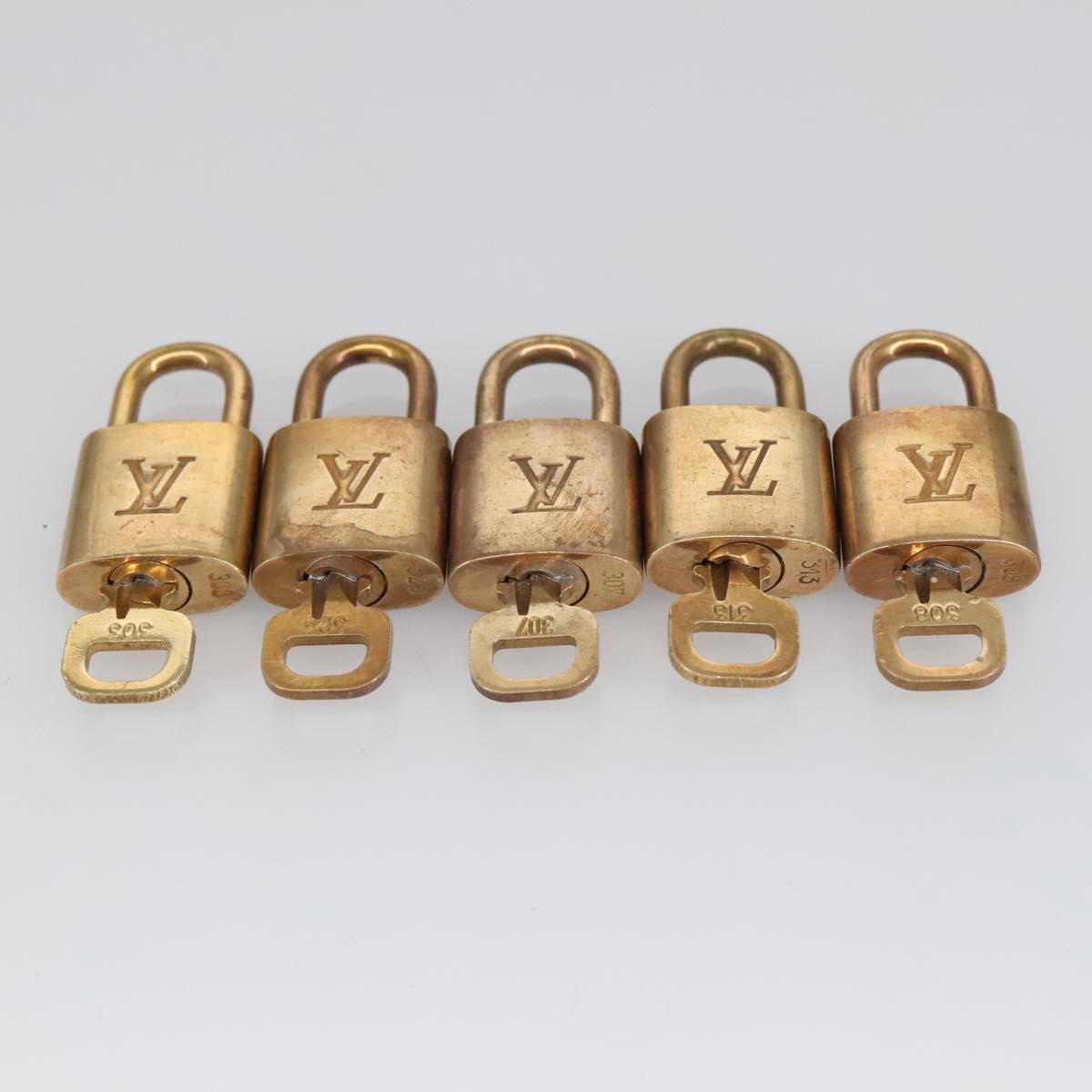 LOUIS VUITTON Padlock 10set metal Gold Tone LV Auth 98670