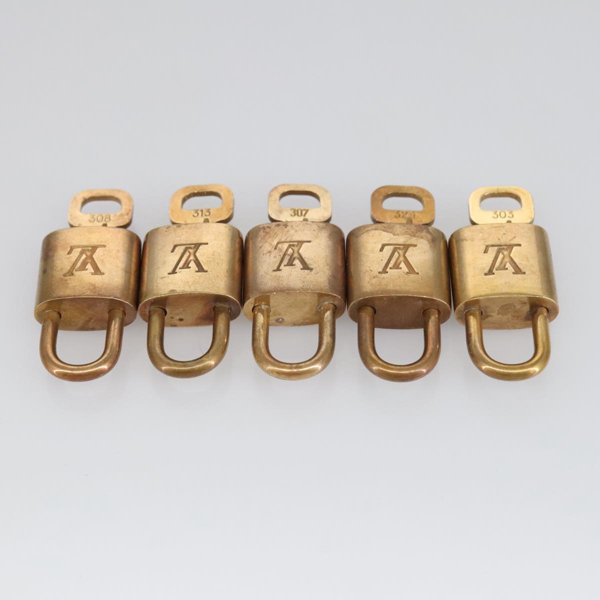 LOUIS VUITTON Padlock 10set metal Gold Tone LV Auth 98670