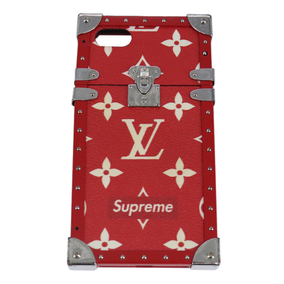 LOUIS VUITTON Monogram LV x Supreme iPhone 7 Eye Trunk Red M67758 LV Auth 98671