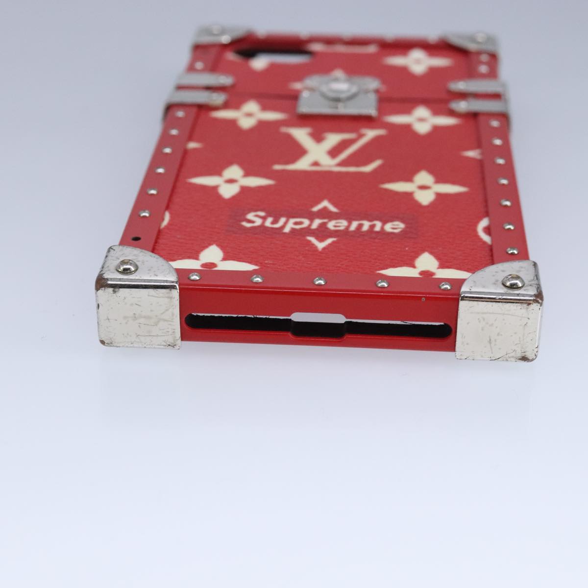 LOUIS VUITTON Monogram LV x Supreme iPhone 7 Eye Trunk Red M67758 LV Auth 98671